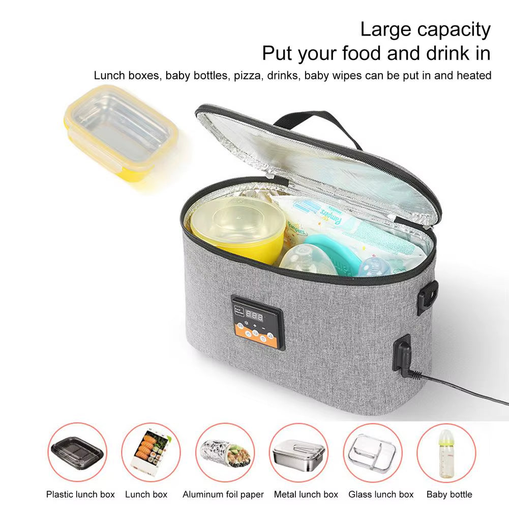 Food Warming Tote Portable Electric Food Warmer Lunch Bag Food Bottle Heating Insulation Bag Outdoor Car Milk Heater Liquid