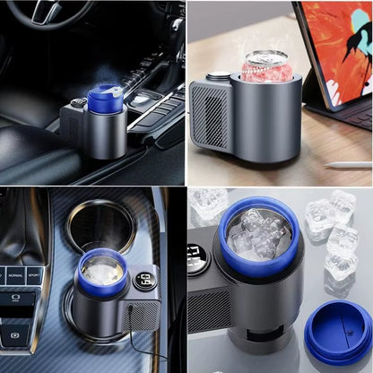 Car Cooling and Heating Cup Holder with Coffee Cup 2 in 1 12V 36W Intelligent Auto Heater Cooling Travel Mug for Car Electrical