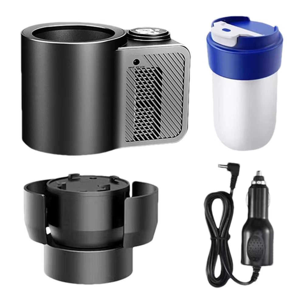 Car Cooling and Heating Cup Holder with Coffee Cup 2 in 1 12V 36W Intelligent Auto Heater Cooling Travel Mug for Car Electrical